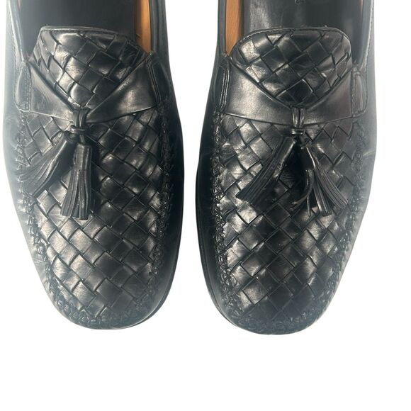 COLE HAAN Mens Casual Dress Shoes Black Woven Leather Tassel Loafer SZ 12 Resort main image 9